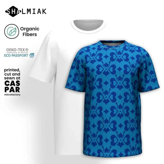 LOVE BUTTERFLY allblue - Organic Cotton T-Shirt | SHALMIAK