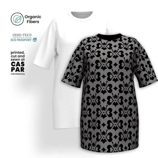 LOVE BUTTERFLY black - Organic Cotton T-Shirt Dress | SHALMIAK