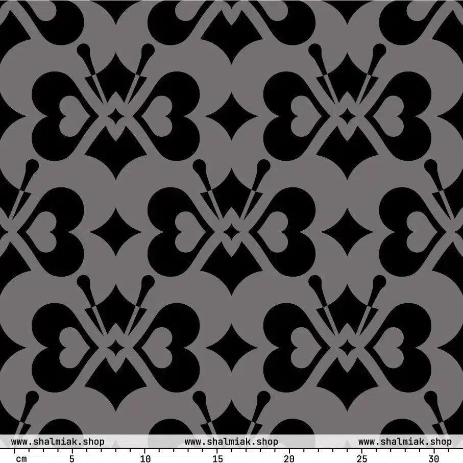 Fabric - LOVE BUTTERFLY black - Graphic butterfly print