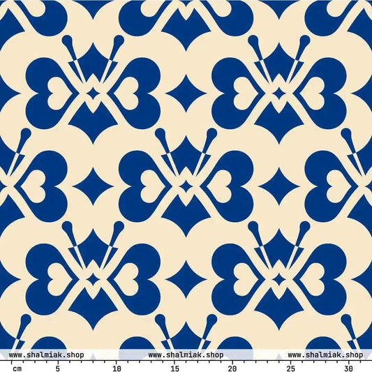 Fabric - LOVE BUTTERFLY blue light