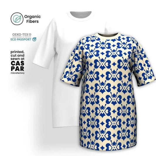 LOVE BUTTERFLY bluelight - Organic Cotton T-Shirt Dress | SHALMIAK