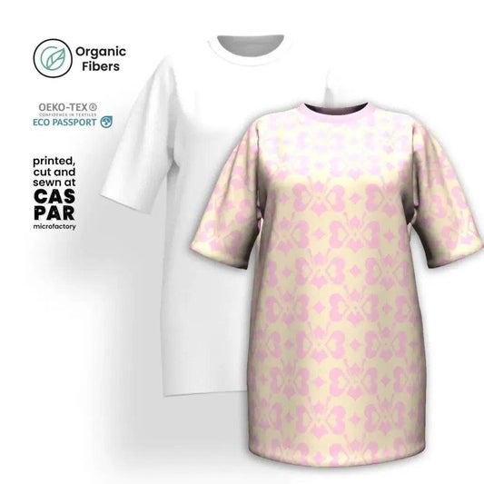 LOVE BUTTERFLY tender pink - Organic Cotton T-Shirt Dress | SHALMIAK