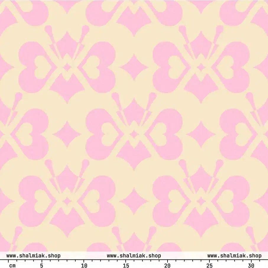 Fabric - LOVE BUTTERFLY tender pink - Graphic butterfly print