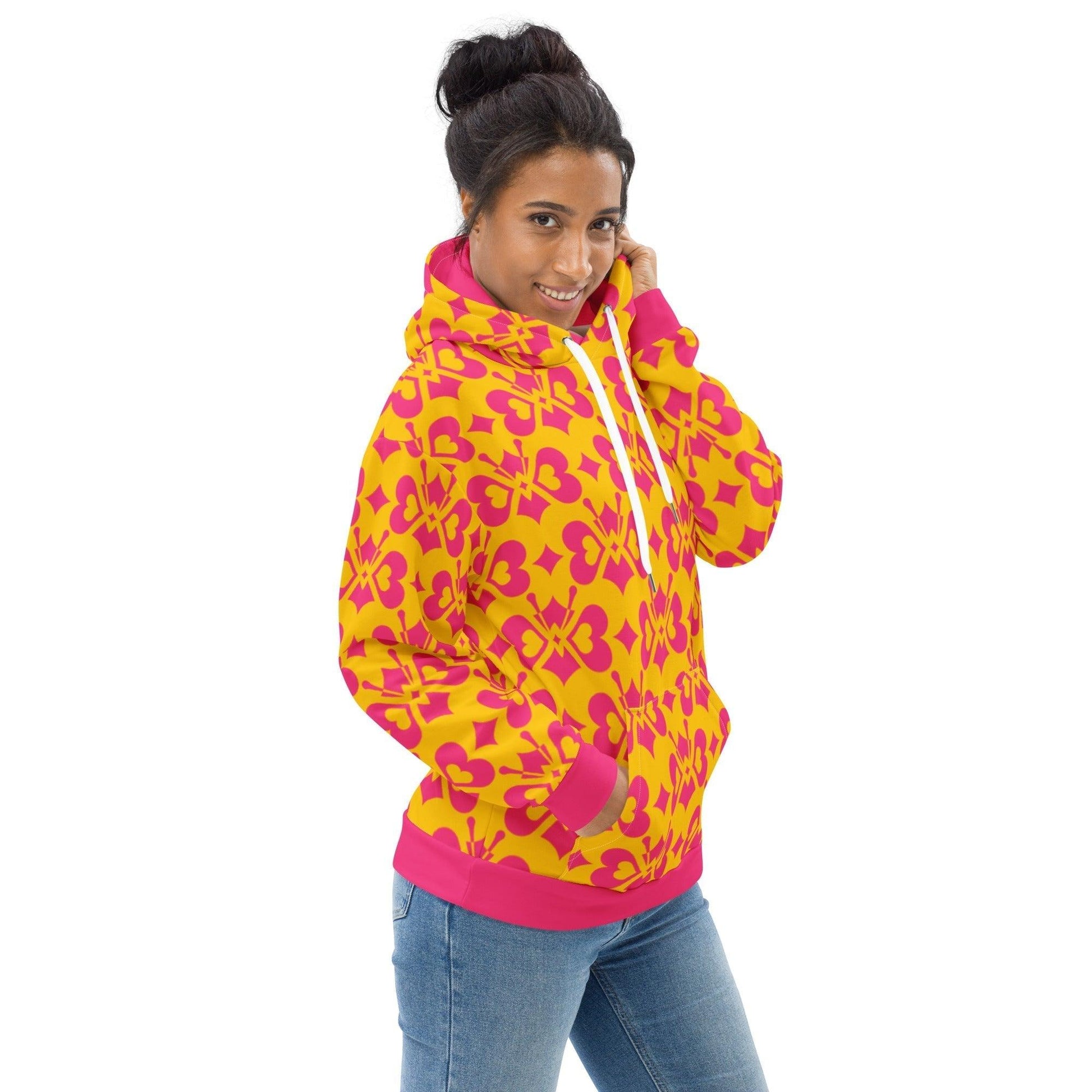 LOVE BUTTERFLY yellow pink - Hoodie