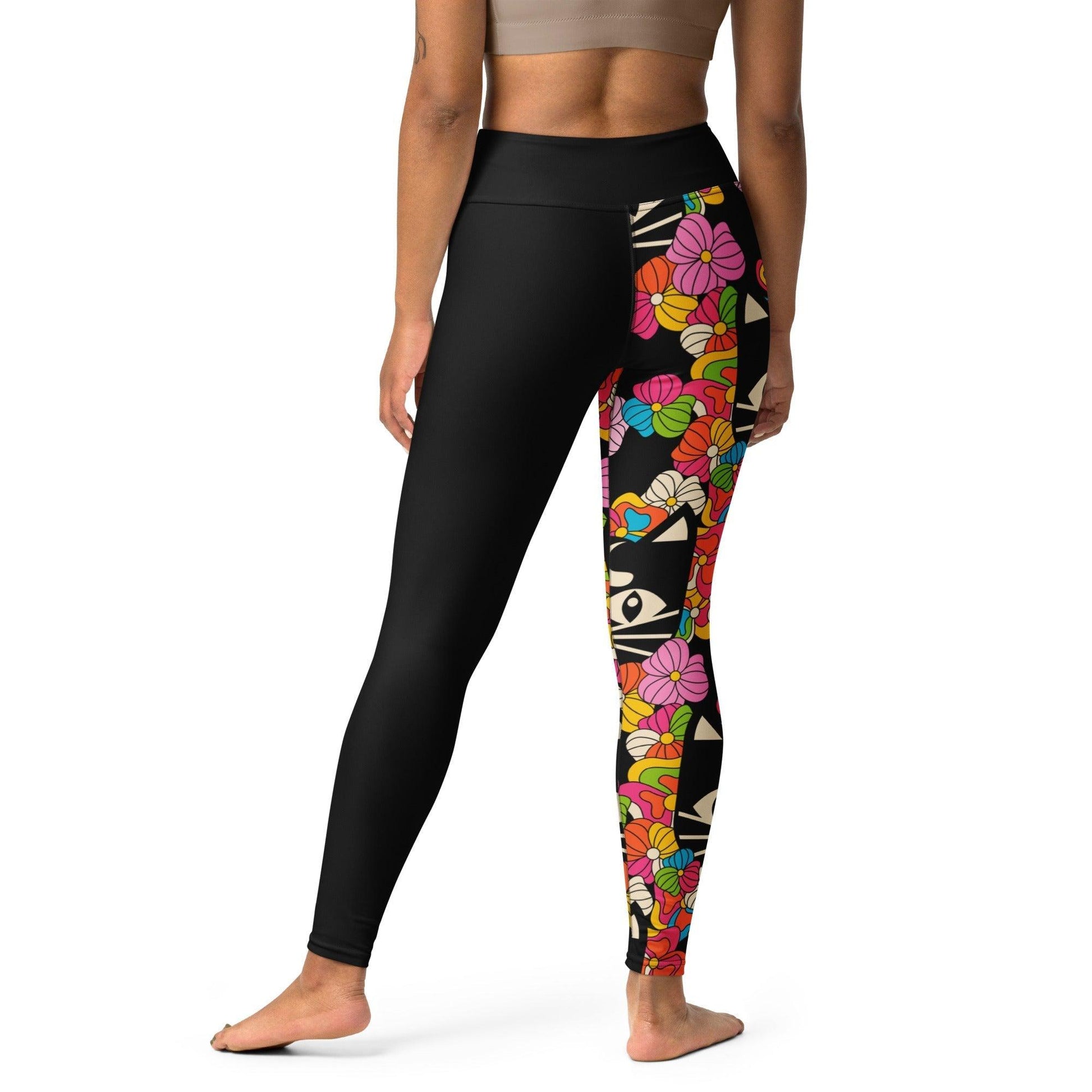 MAGICAT black - Yoga Leggings with black cats | SHALMIAK