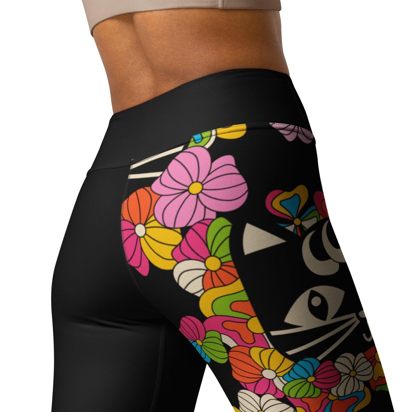 MAGICAT black - Yoga Leggings with black cats | SHALMIAK