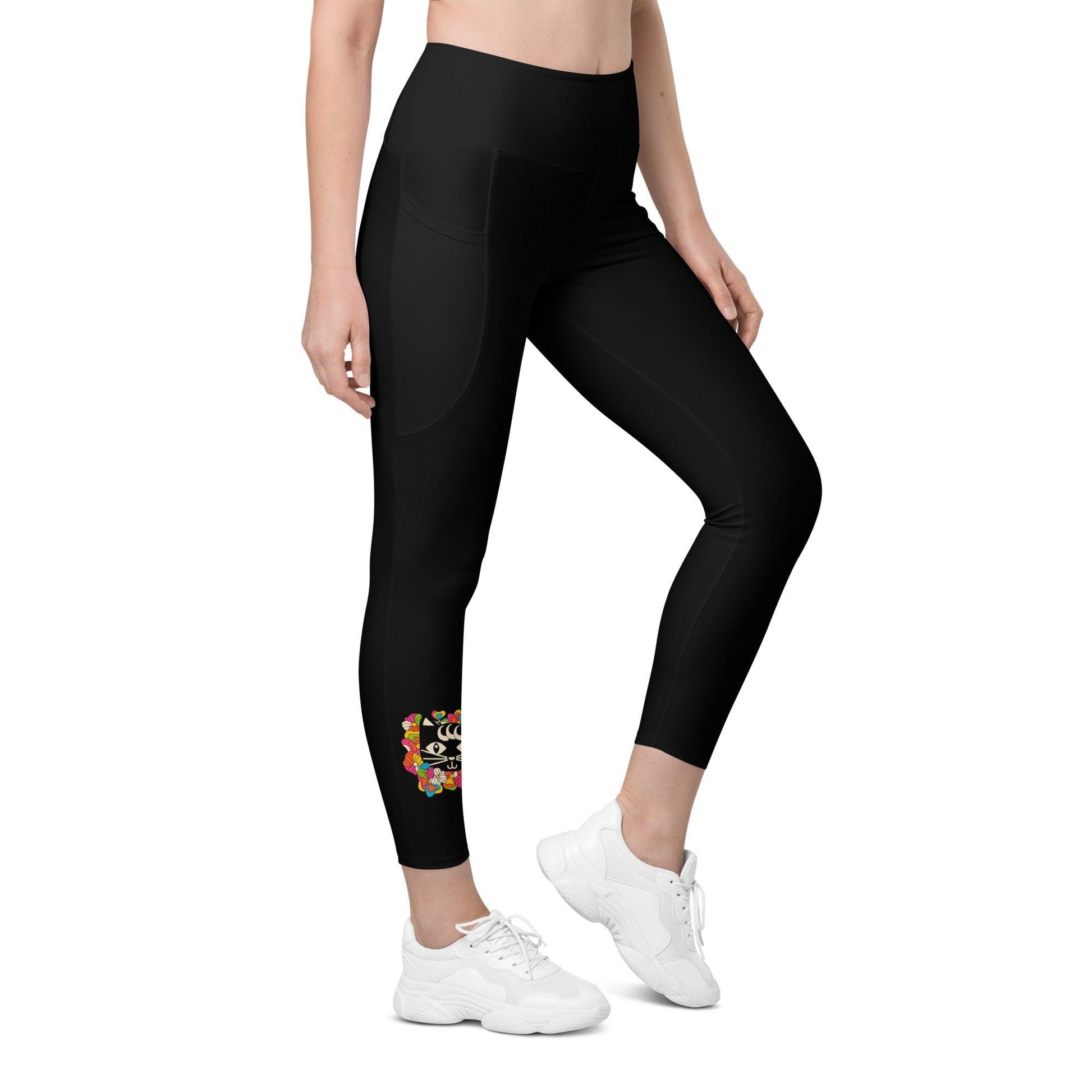 MAGICAT in black - Leggings With Pockets | SHALMIAK