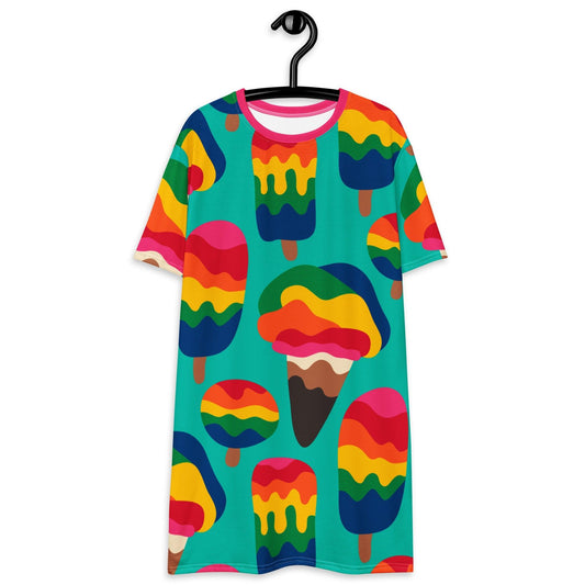 MANIC ICE mint - T-Shirt Dress | SHALMIAK