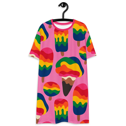 MANIC ICE pink - T-Shirt Dress | SHALMIAK