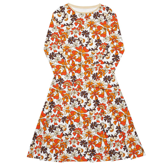 MISS PENNY orange white - Midi Dress With Pockets | SHALMIAK