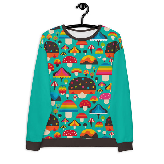 MUSHROOM MANIA mint - Sweatshirt | SHALMIAK
