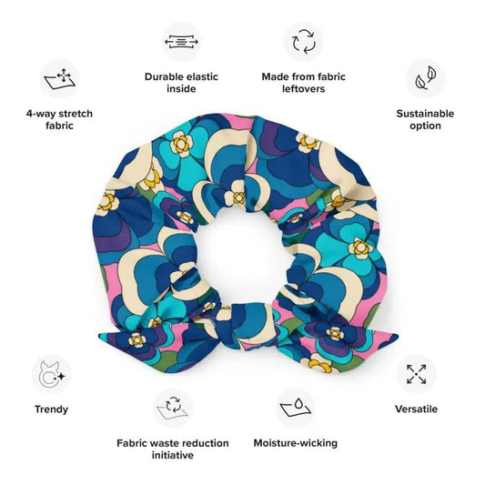 PANSY FANTASY blue pink - Scrunchie | SHALMIAK