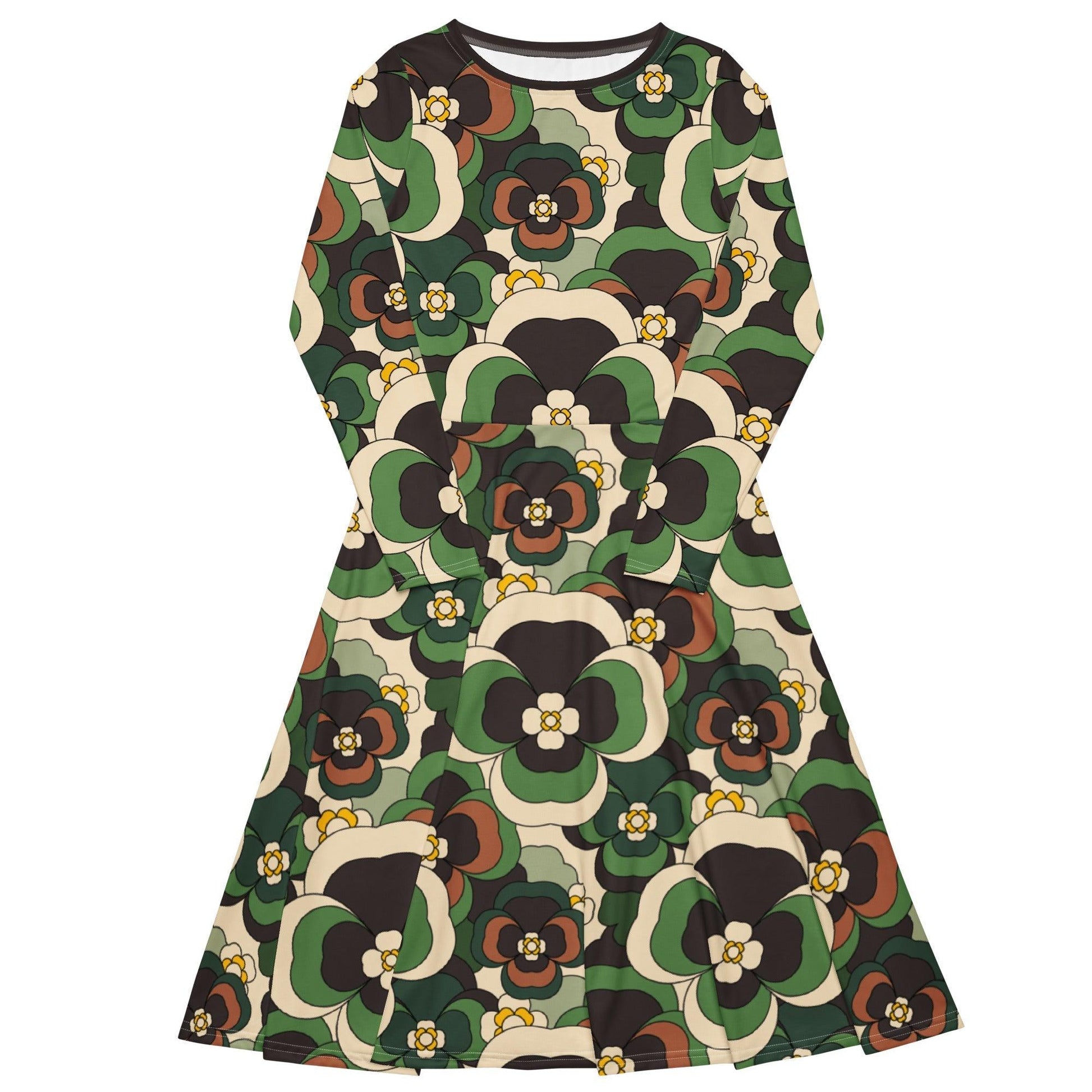 PANSY FANTASY green - Midi Dress With Pockets | SHALMIAK