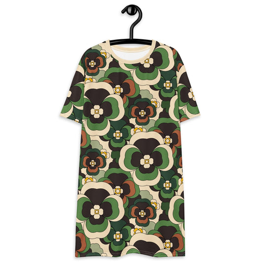 PANSY FANTASY green - T-Shirt Dress | SHALMIAK