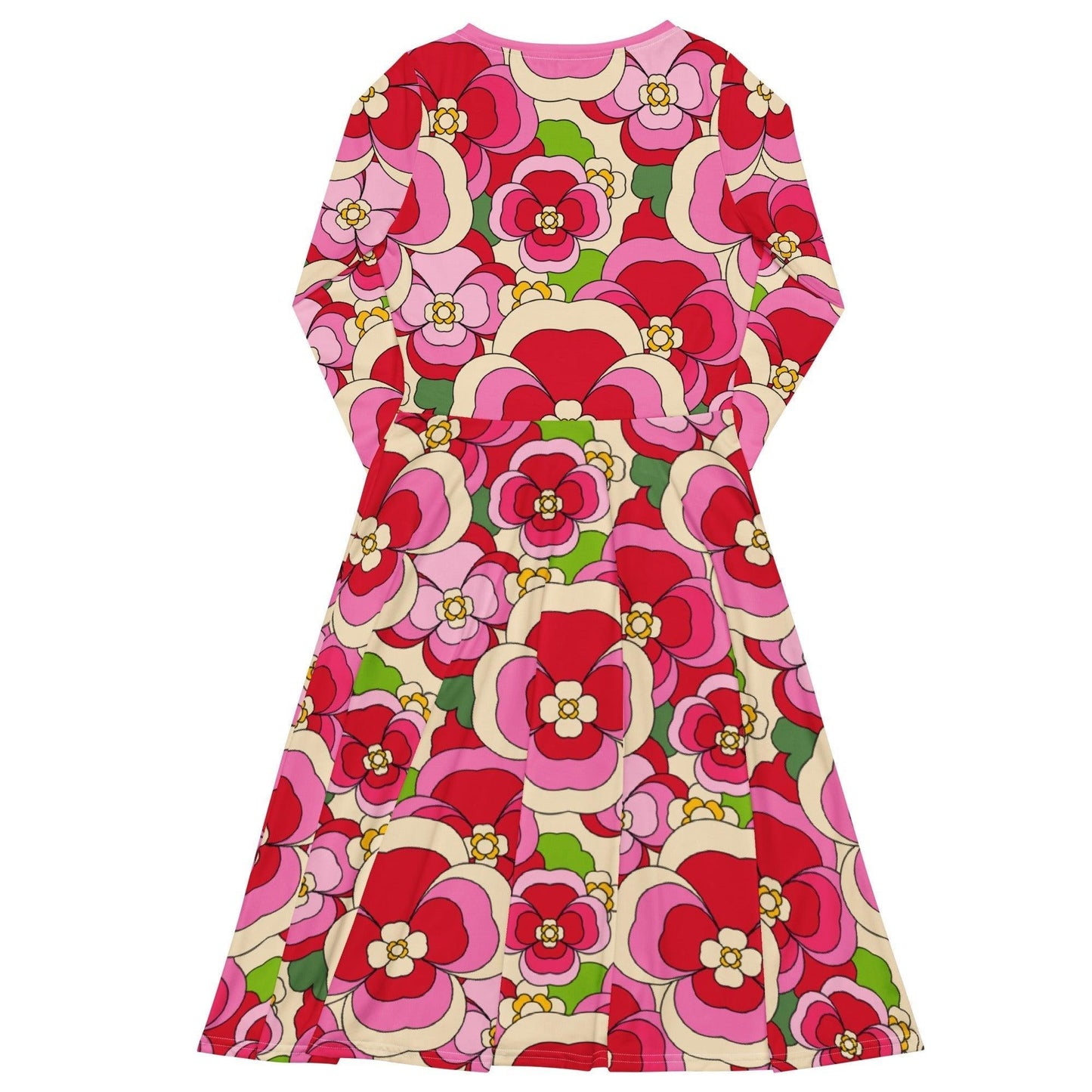 PANSY FANTASY pink - Midi Dress With Pockets | SHALMIAK