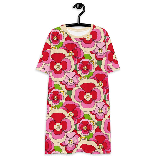 PANSY FANTASY pink - T-Shirt Dress | SHALMIAK