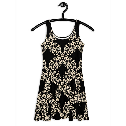PEACOCK LOVE black - Skater Dress | SHALMIAK