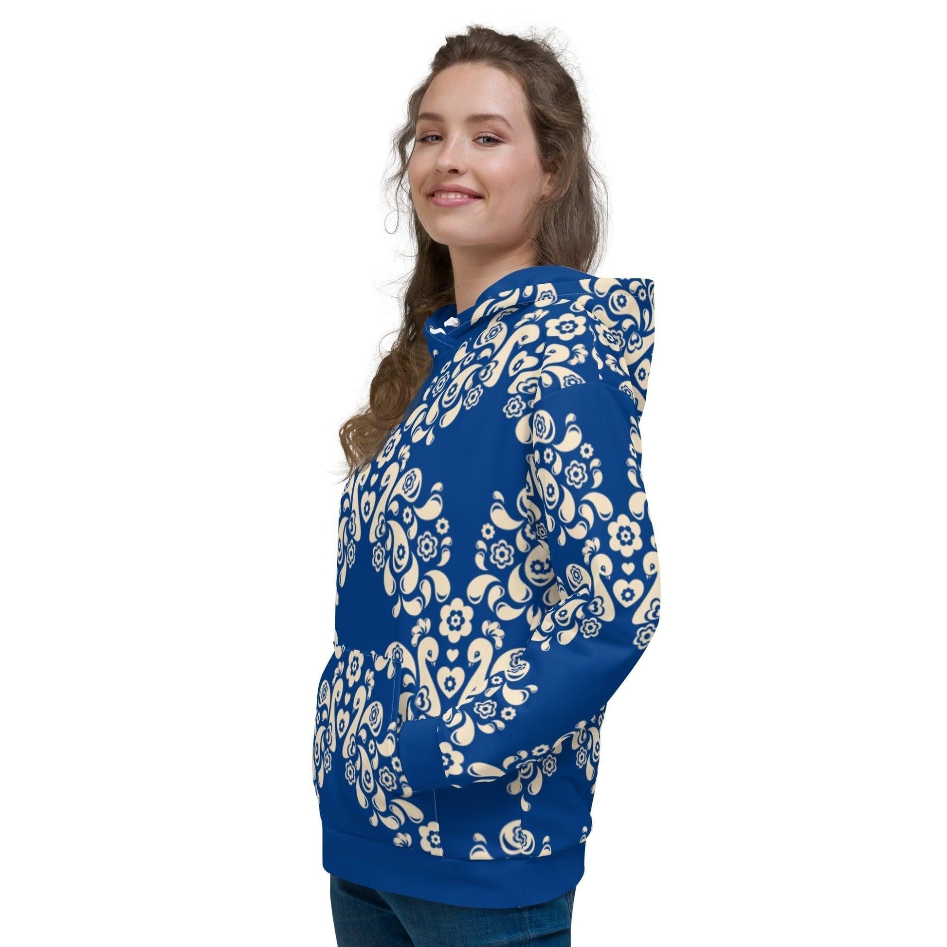 PEACOCK LOVE blue - Hoodie | SHALMIAK