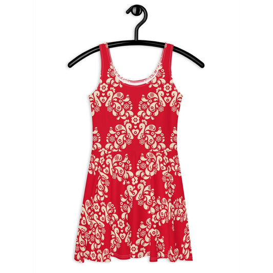 PEACOCK LOVE red - Skater Dress | SHALMIAK