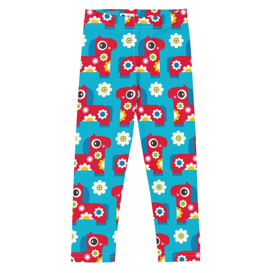 PONY BLOOM turquoise -2- Kids' Leggings | SHALMIAK