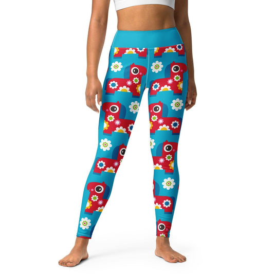 PONY BLOOM turquoise -2- Yoga Leggings | SHALMIAK