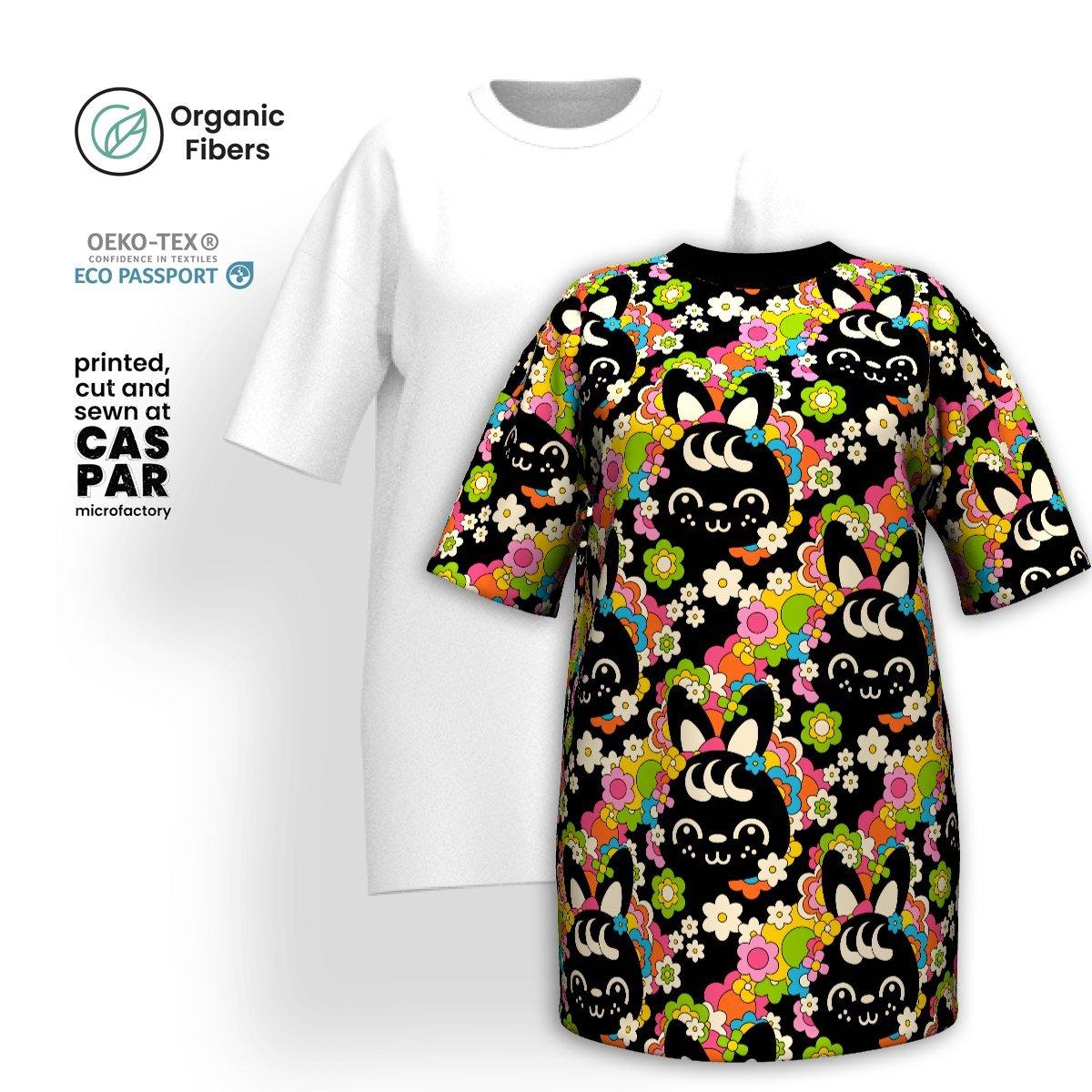 POPBUNNY black - Organic Cotton T-Shirt Dress | SHALMIAK