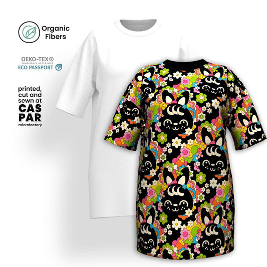 POPBUNNY black - Organic Cotton T-Shirt Dress | SHALMIAK