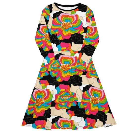 RAINBOW POPPY - Midi Dress With Pockets | SHALMIAK