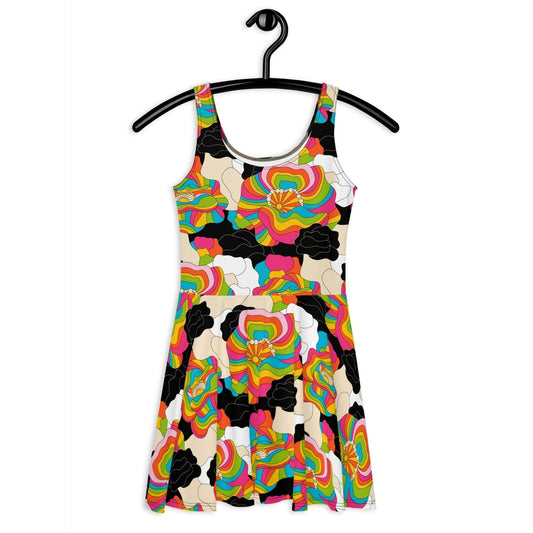 RAINBOW POPPY - Skater Dress | SHALMIAK