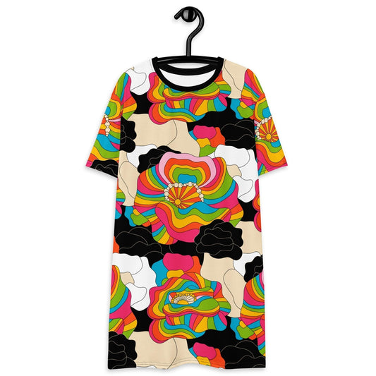 RAINBOW POPPY - T-Shirt Dress | SHALMIAK