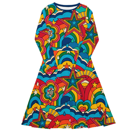 RAINBOW RAVE - Midi Dress With Pockets | SHALMIAK