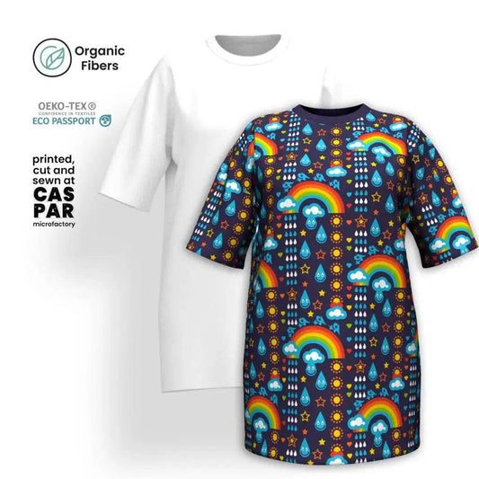 RAINBOWPHANT blue - Organic Cotton T-Shirt Dress | SHALMIAK