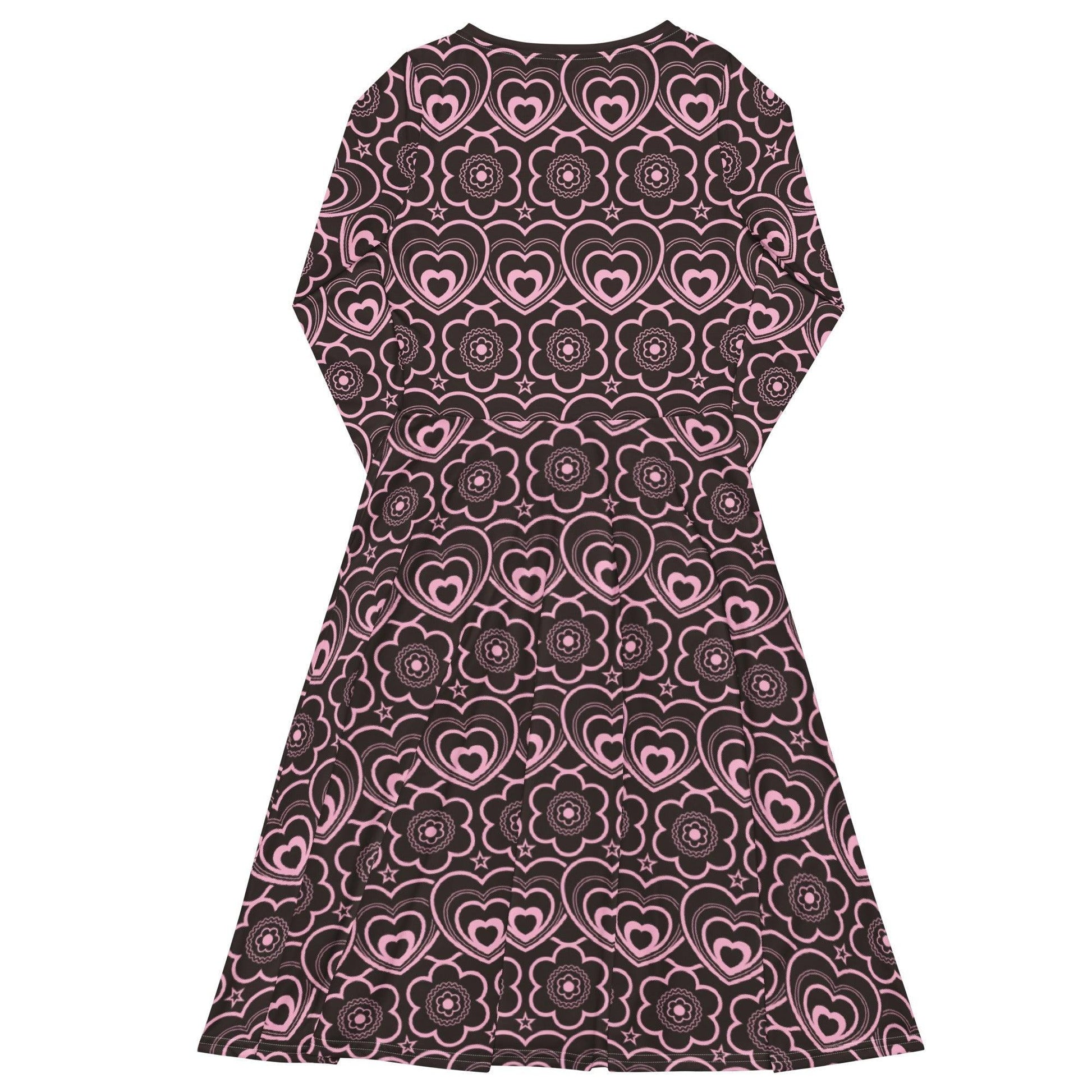 RAMONA pink brown - Midi Dress With Pockets