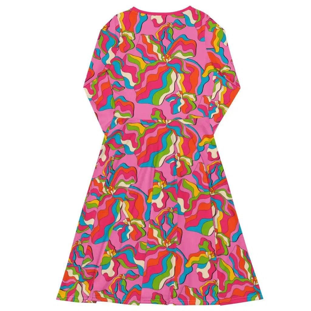 SASSY IRIS pink - Midi Dress With Pockets | SHALMIAK
