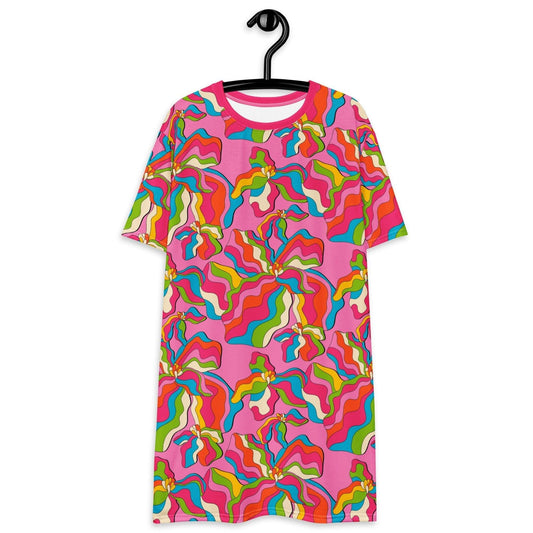 SASSY IRIS pink - T-Shirt Dress | SHALMIAK