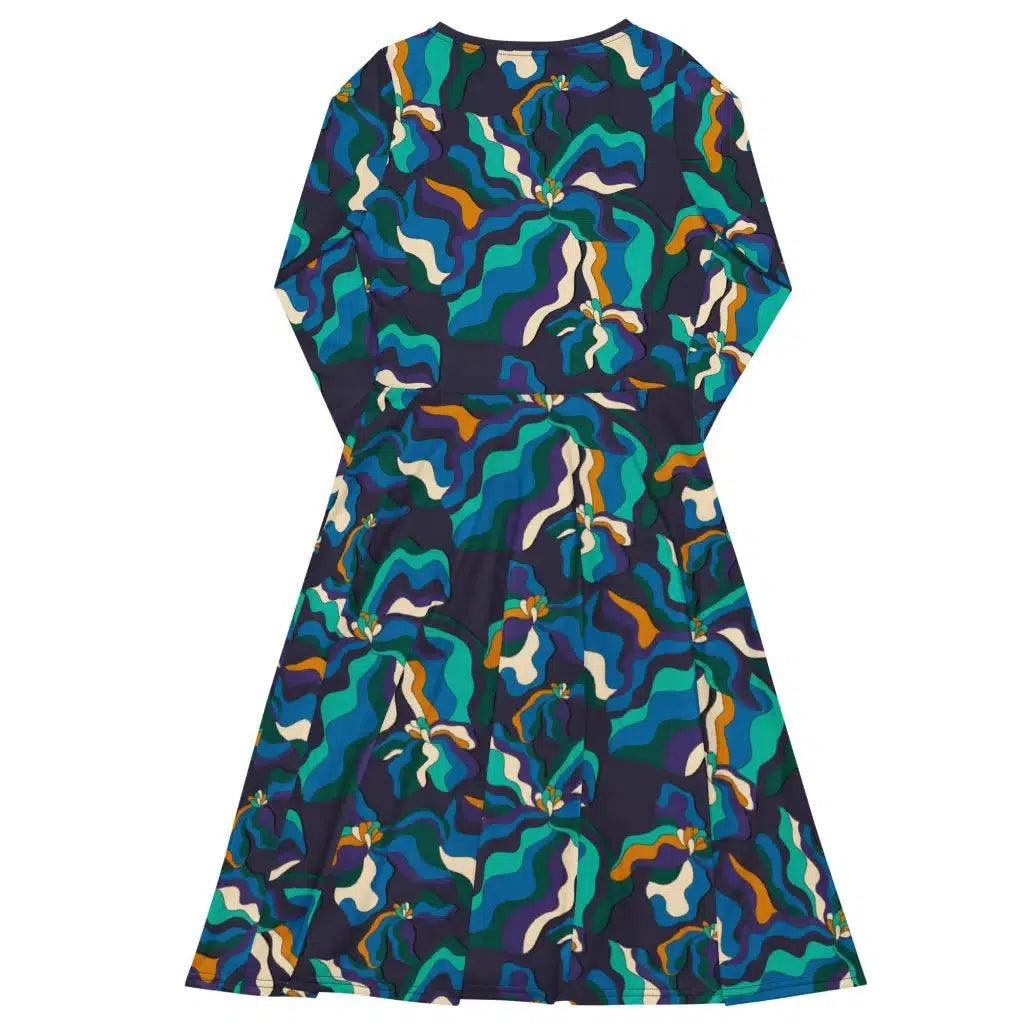 SASSY IRIS purple - Midi Dress With Pockets | SHALMIAK