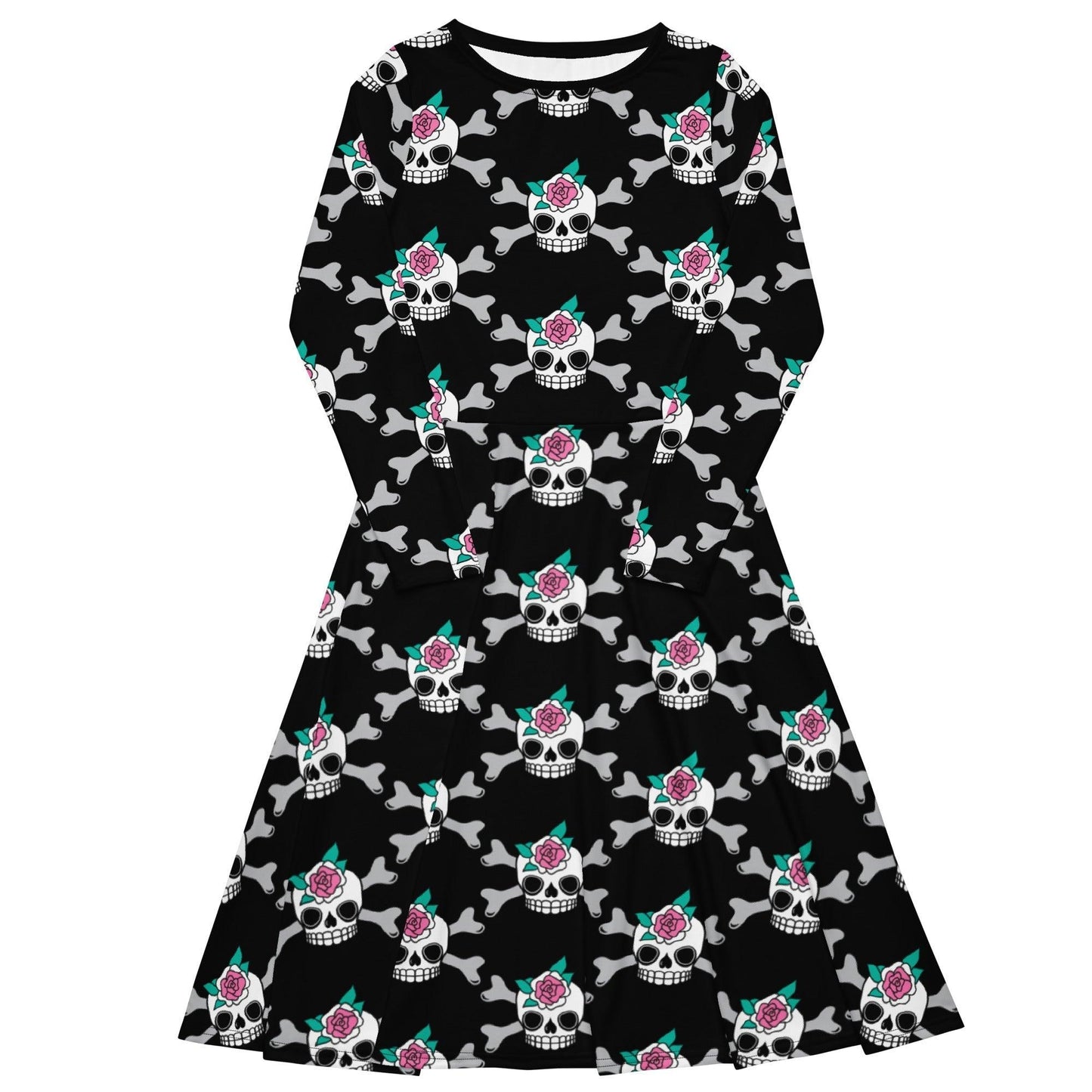 SKULLROSE black - Midi Dress With Pockets | SHALMIAK