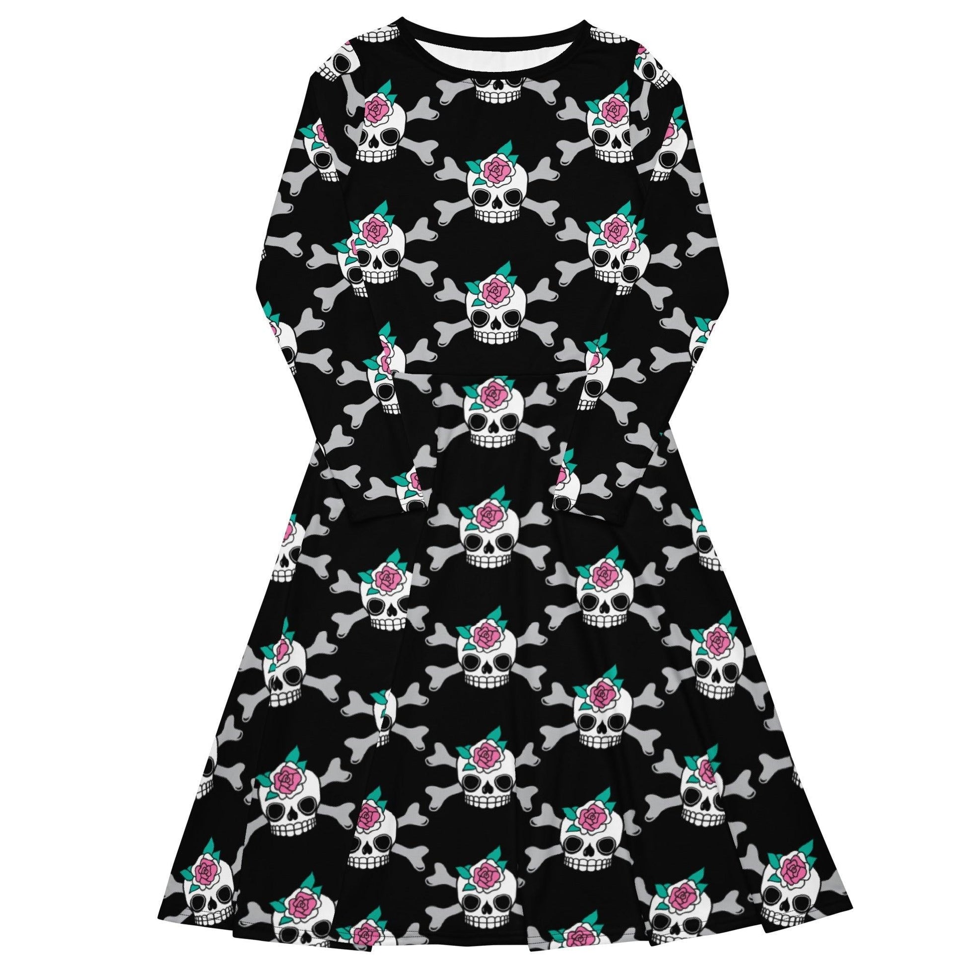 SKULLROSE black - Midi Dress With Pockets | SHALMIAK