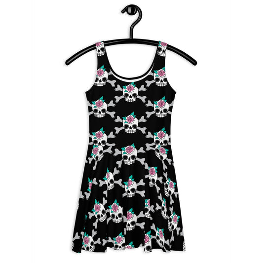 SKULLROSE black - Skater Dress | SHALMIAK