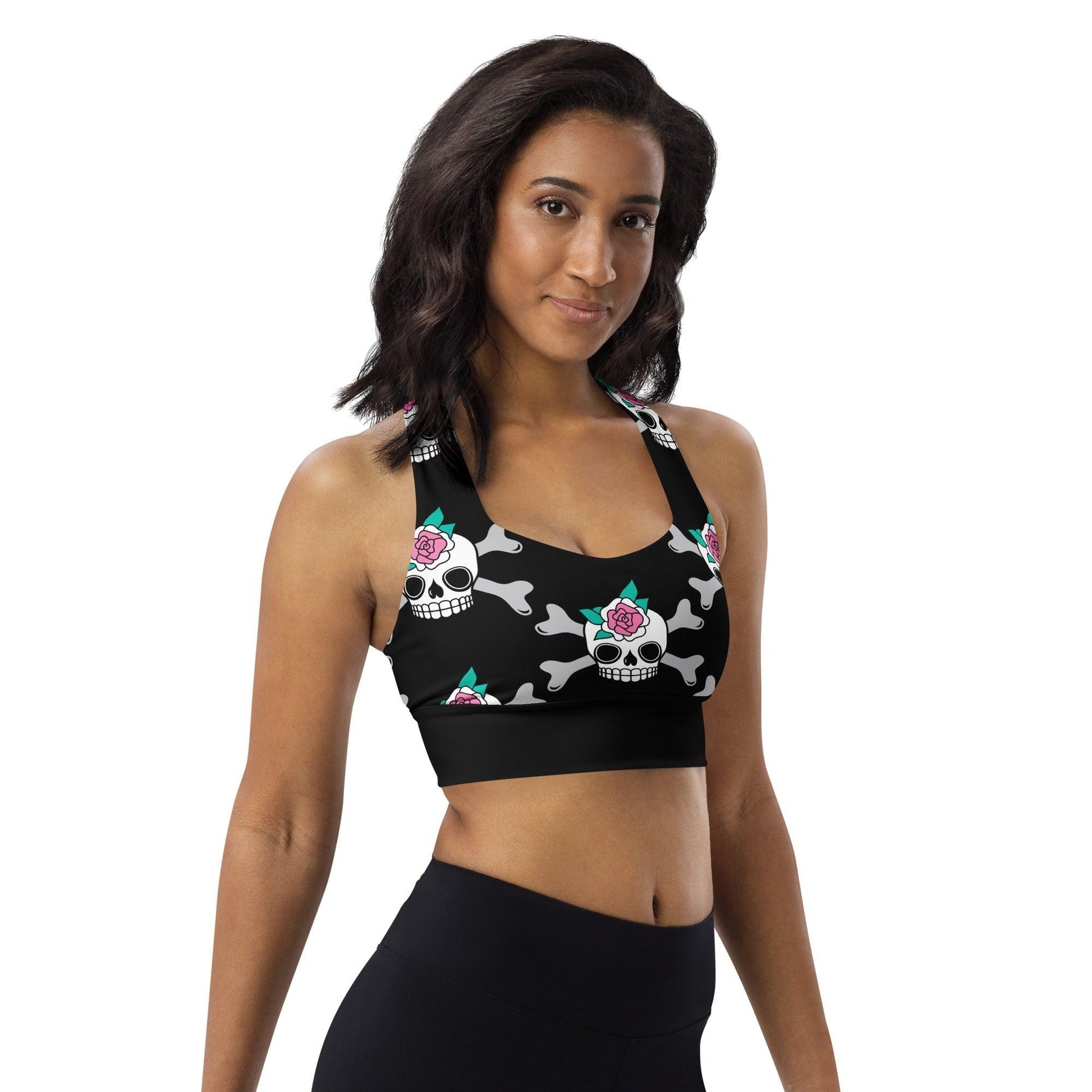 Sports Bra - SKULLROSE black | SHALMIAK