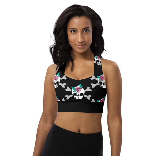 Sports Bra - SKULLROSE black | SHALMIAK