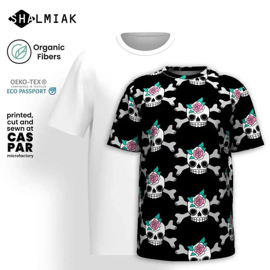 SKULLROSE black - Organic Cotton T-Shirt | SHALMIAK