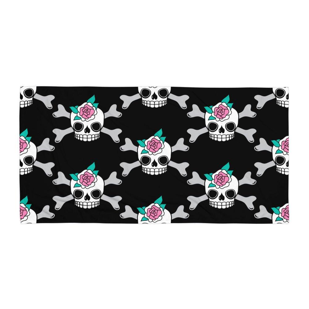 SKULLROSE black - Towel | SHALMIAK