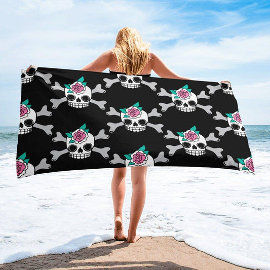 SKULLROSE black - Towel | SHALMIAK