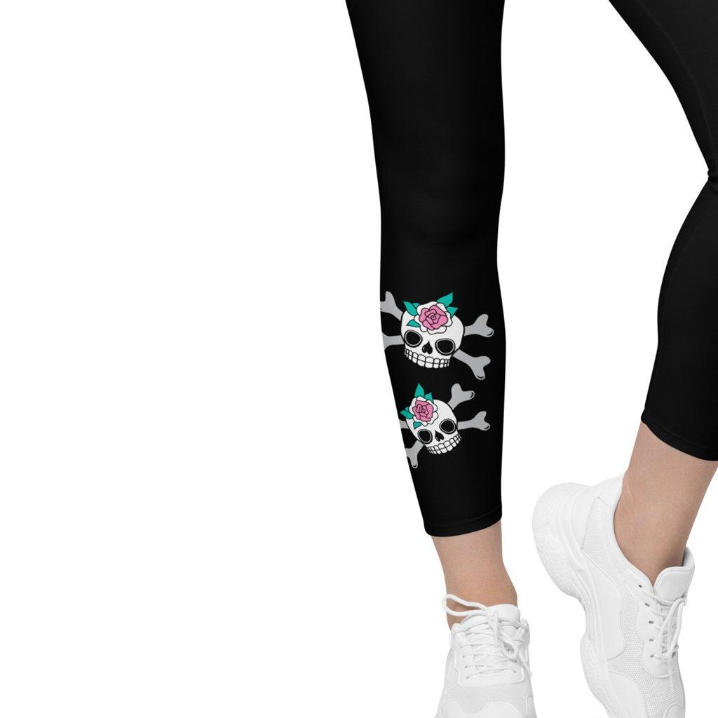 SKULLROSE in black - Leggings With Pockets | SHALMIAK