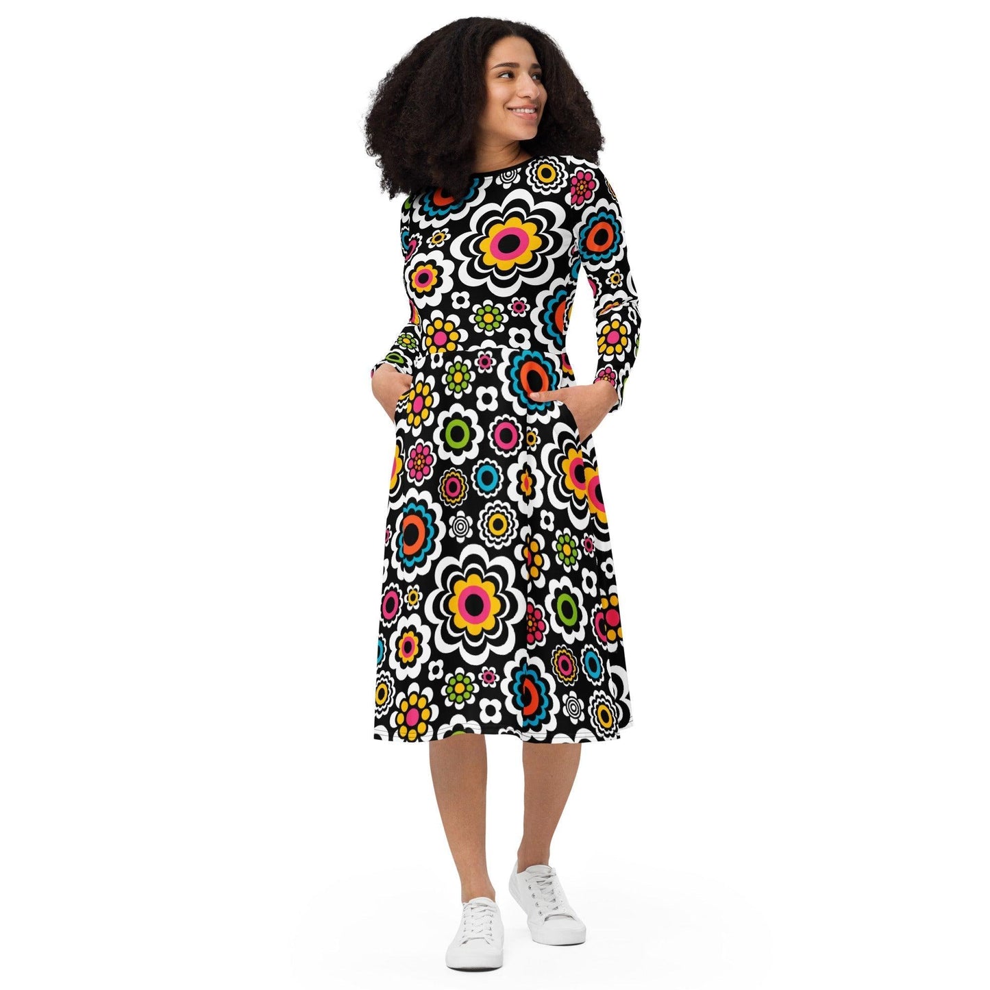 SUGAR BLOOM - Midi Dress With Pockets | SHALMIAK
