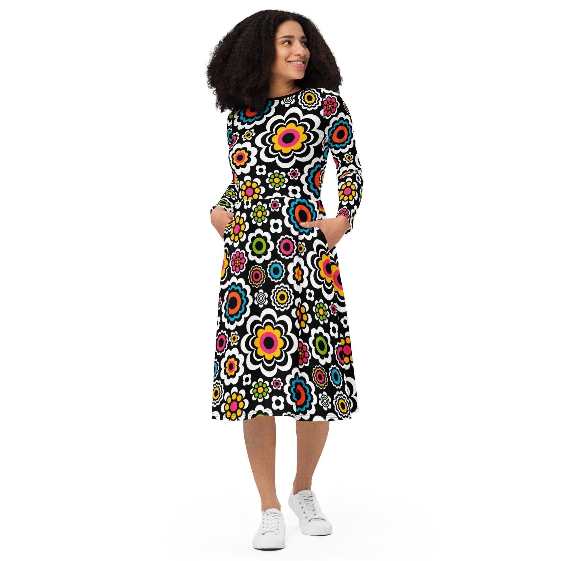 SUGAR BLOOM - Midi Dress With Pockets | SHALMIAK