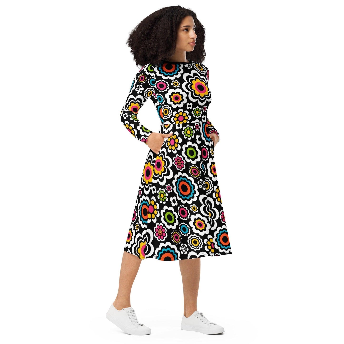 SUGAR BLOOM - Midi Dress With Pockets | SHALMIAK