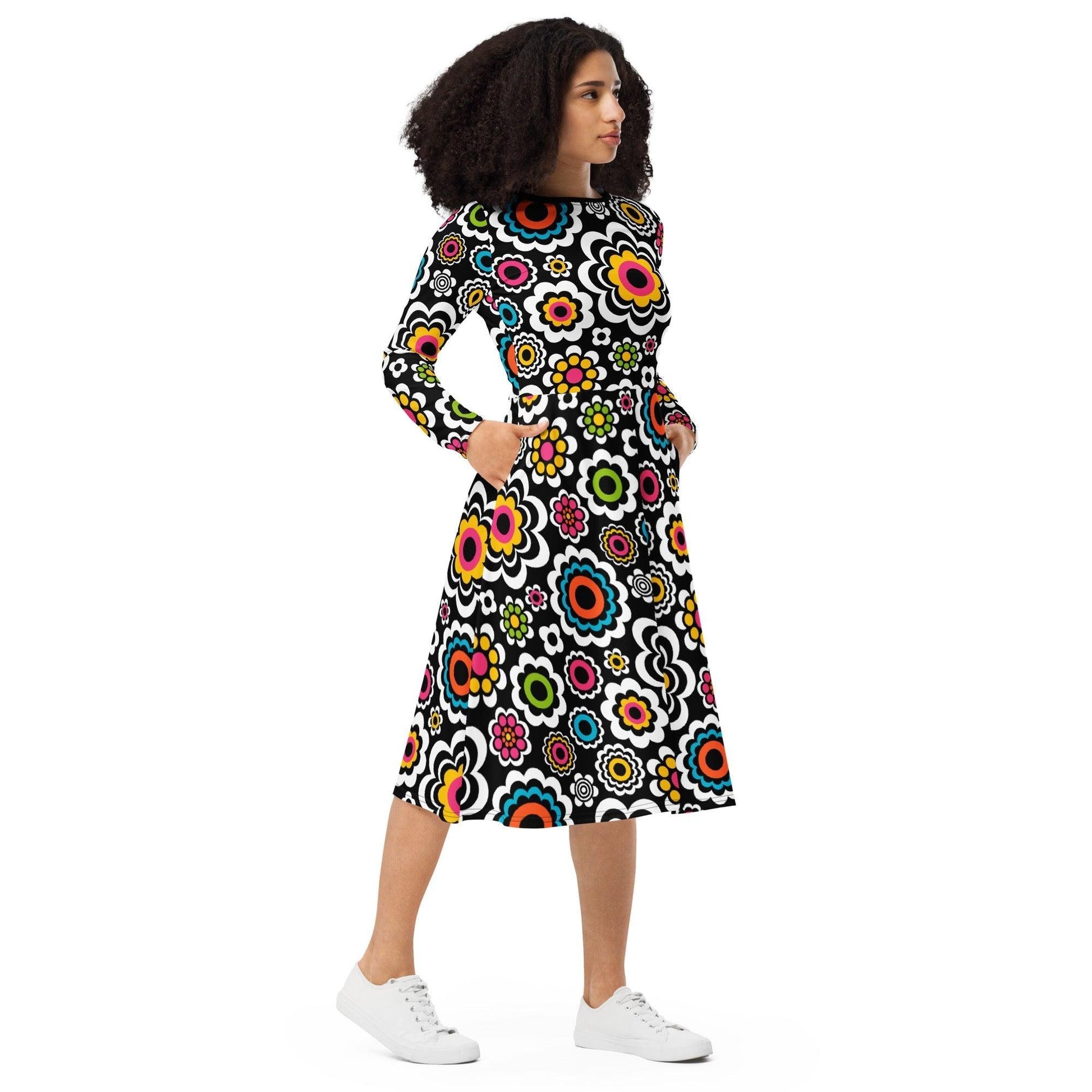 SUGAR BLOOM - Midi Dress With Pockets | SHALMIAK