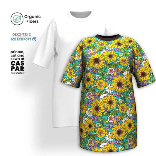 SUNDANCE turquoise - Organic Cotton T-Shirt Dress | SHALMIAK